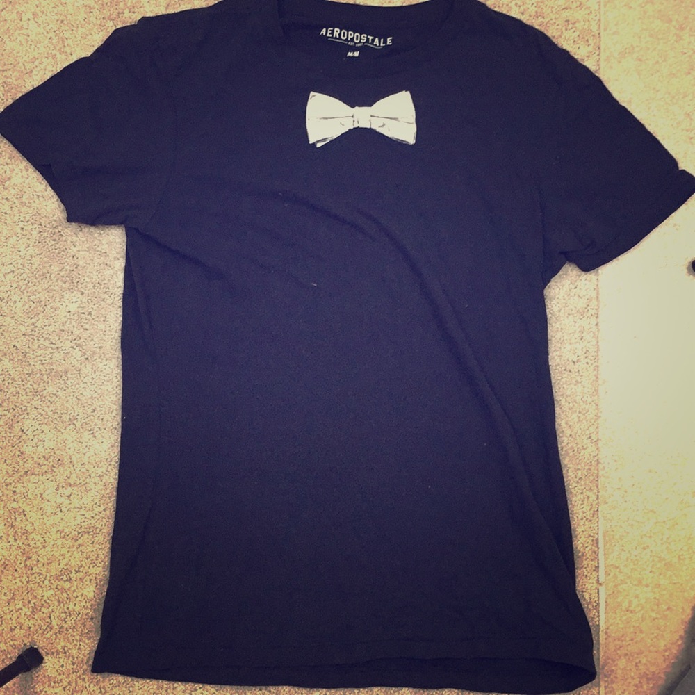 Aeropostale White Bow Tie Shirt
